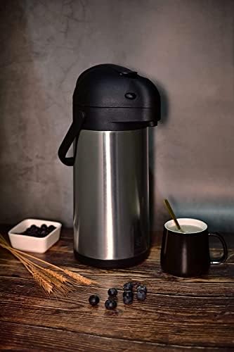 Heritage66 3L Airpot Coffee Dispenser, Stainless Steel Triple-Wall Vacuum Insulated Pump Pot, Thermal Coffee Server Keeps Drinks Hot 12 Hrs/Cold 24 Hrs, Ideal for Home, Office, Parties - Image 6