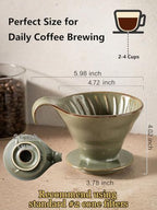 Gomakren Pour Over Coffee Maker Ceramic Coffee Dripper, Single-Hole Cone & French Butter Crock, Soft Spreadable Butter Dish with Water Seal - Image 2