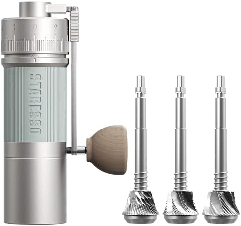 2026 STARESSO D9+ Flavor MATRIX Manual Coffee Grinder, Innovative Stainless Steel 3-Burrs with 0.008MM Adjustable Hand Grinder for Espresso/Pour Over by STARESSO