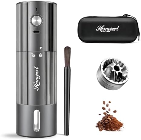 Upgraded Faster Electric Coffee Grinder, Stainless Steel Burrs, Gray by Homepert