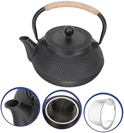 Cast Iron Teapot 800ml with Infuser and Handle Black - Image 6