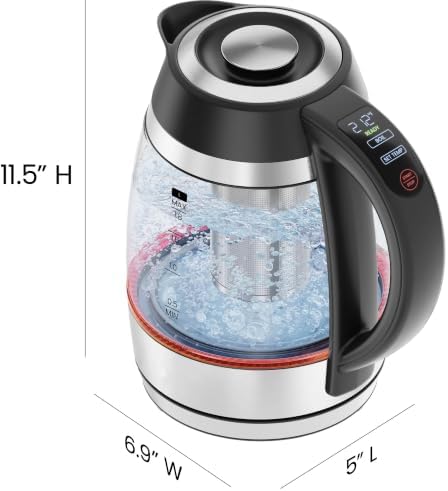 1.8L Electric Kettle, 1750W with Tea Infuser - Stainless Steel - Image 2