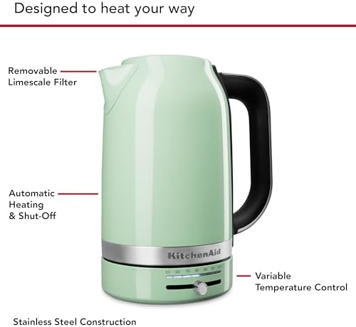 KitchenAid 1.7L Electric Kettle, Temp Control KEK1701, Pistachio - Image 4