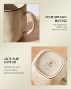 famiware Coffee Mugs Set of 4, Ocean Square 13oz Coffee Cup Set with Handle - Image 7