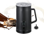 Hot Milk Frother Electric, Automatic Hot and Cold Foam Maker with 360° Rotatable Split Power Socket and 4 Function Keys, Overtemperature Protection for Cappuccino, Latte (Black) by Unknown