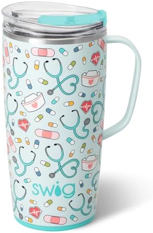 Swig Life 22oz Insulated Travel Mug with Handle & Lid, Scrub Life by SwigLife