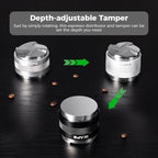 IKAPE Coffee Products, 51mm Coffee Distributor & Hand Tamper, Adjustable Depth Espresso Distributor Fits All 51mm Espresso Portafilter, Compatible with Delonghi Bottomless Portafilter (White) - Image 4