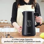 1.5L Electric Kettle Temperature Control, Matt Black - Image 4