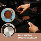 51mm Espresso Tamper, Auto-leveling Spring-loaded Palm Tamper, Stainless Steel Ripple Base with Non-Slip Grip - Image 6