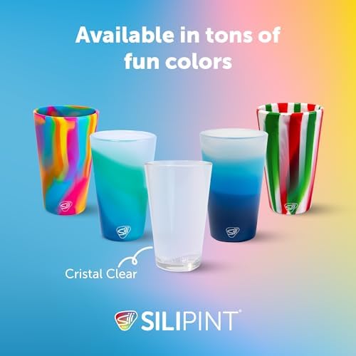 Silipint 2-Pack 16oz Silicone Pint Glass – Unbreakable, BPA-Free, Reusable Silicone Drinking Cup – Microwave & Freezer Safe – Stemless Glass for Coffee, Smoothies (Crystal Clear) - Image 4