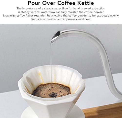 Gooseneck Kettle 600ml 304 Stainless Steel Wenge Handle - Image 5