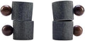 Ceramic Mini Espresso Cups Demitasse Cups with Round Wooden Handle Vertical Stripes Tea Cups (gray, 4pcs) by CLASGLAZ