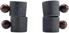 Ceramic Mini Espresso Cups Demitasse Cups with Round Wooden Handle Vertical Stripes Tea Cups (gray, 4pcs) by CLASGLAZ