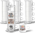 16pcs 9oz Sublimation Stackable Coffee Mugs with Stand, Blank Mug Set Bulk for Sublimation, White Plain Ceramic Mug Cups for Latte, Tea, Milk, Hot Cocoa, Drinks (4 Set of 16 Pcs Mugs) by Unknown