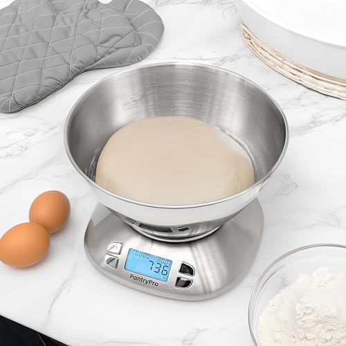 Stainless Steel Digital Kitchen Scale w. Bowl - for Food Coffee Lab - LCD Display gram Ounces lb:oz lb ml - 12 LBS/5.5 KG Capacity - Battery Included - Silver by The Display Guys - Image 6