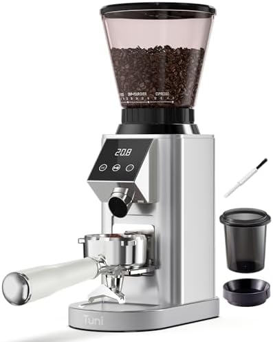 Tuni G1 Conical Burr Coffee Grinder With Coffee Knock Box(Silver) - Image 2
