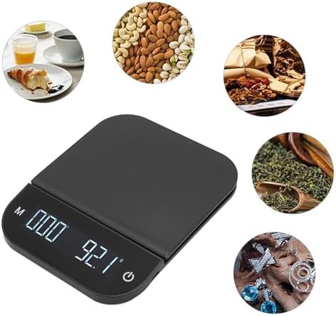 Kitchen Scale 0.1g to 6.6lb Digital Food Scale with LED Display Touch Control Tare Function Timer ABS Coffee Scale for Home Cooking Baking Volumetric Measurement - Image 6