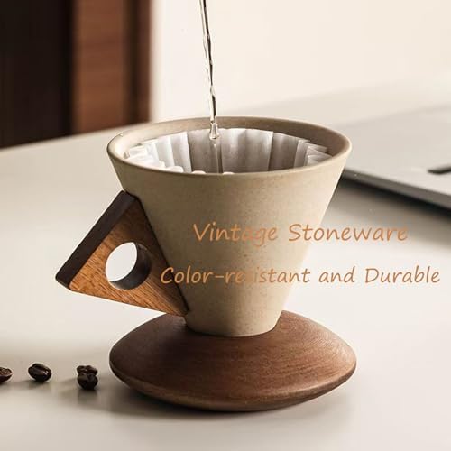 Dos & Nueve, 250ml Vintage Terracotta Coffee Cup, Cone-shaped Coffee Cup, UFO-shaped base, Triangle Handle Design, Cuffee Mug - Image 4