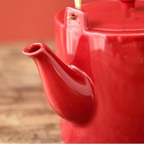 Wedding Tea Set, Chinese Traditional Wedding Decoration Double Happiness Porcelain Red Wedding Tea Set, Kung Fu Tea Set, Handmade Porcelain Ceramic 1 Tea Pot 6 Tea Cups 1 Gift box For Married Couples - Image 7