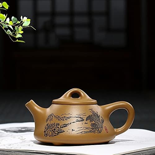 Tea Pots For Loose Tea 200ml Handmade Landscape Painting Teapot Purple Clay Pot Chinese Tea Set Drinking Set Household Decorative Teapot Tea Infuser Pot - Image 7