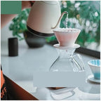 Compatible With Travel，Barista Accessories,Pour Over Coffee Maker Ceramic Cake Coffee Filter Dripper Reusable Filter Cone Drip Holder(2-4 Cup Pink) - Image 4