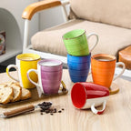 vancasso Bonita Set of 6 Stoneware Tea Coffee Cups 480 ml, Cold Colour Mug Set – Microwave Safe, Dishwasher, Multi-Coloured - Image 6