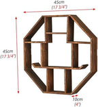 Oriental Tea Cup Holder Stand, Coffee Cup Floating Decorative Shelves, Mug Display Rack for Teahouse, Multi-Cube Curio Cabinet Organizer(Brown,Small) - Image 2