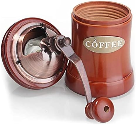 Coffee Grinder Manual Hand Crank Burr Mill Bean Grinder Nut Grinder with Wooden Base Metal Construction Easy Suitable for - Image 5
