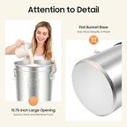 48L Stainless Steel Containers With Lid & Silicone Sealing Ring, Food Storage Container Airtight Canister Storage Bucket for Rice Flour Grain Coffee Bean (48L) - Image 6