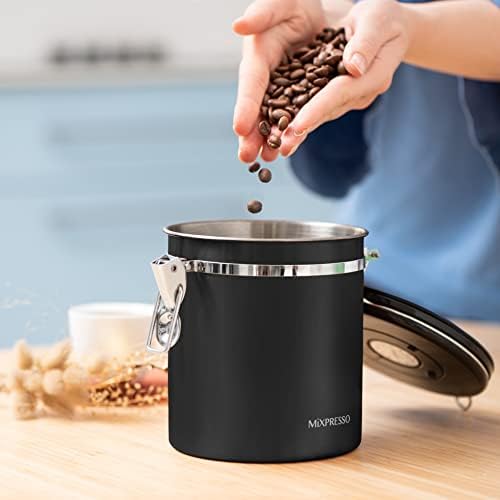 Mixpresso 16 Oz Coffee Canister, Stainless Steel Airtight Coffee Container, Ground Coffee Bean Storage with Date Tracker, Vacuum Sealed Espresso Airtight Container, Coffee Jar, Bundle With Black Color - Image 7