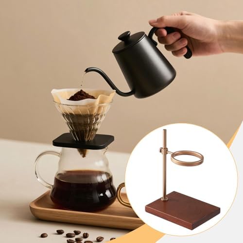 Coffee Dripper Holder Multipurpose Pour Over Dripper Reusable with Base Accessories Wooden Decor Portable Drip Coffee Stand - Image 5