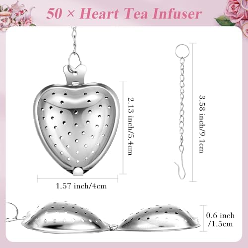 Qinyoung 50 Sets Bridal Shower Tea Party Favors for Guests, Silver - Image 3