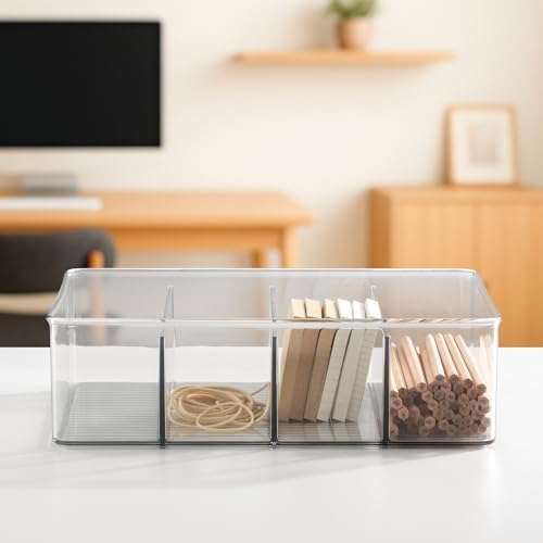 iDesign 4-Section Storage Bin, Clear - Image 6