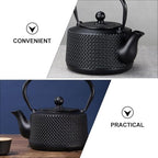 Small 900ml Cast Iron Tetsubin Tea Pot with Handle, Japanese Style Iron Teapot for Household Use, Sturdy Heat Retention Teaware for Gongfu Tea and Home Brewing - Image 4