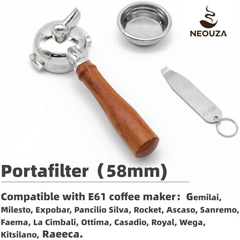 NEOUZA 58mm Single Spout Portafilter 2 Ears for E61 Rocket ECM - Image 7