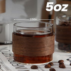 Reallnaive 16 Pieces 5 oz Espresso Cups with Wooden Ring High Borosilicate Espresso Shot Glass Small Glass Coffee Cups Coffee Accessories Enjoying Tea Latte for Office Cafes Home(Clear) - Image 4