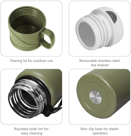 1500 ml Double wall vacuum Leakproof stainless steel wide mouth insulated water bottle,tea tumbler with tea strainer,cup and lid; travel coffee thermoses hot drinks,cold thermal flask - Image 3