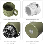 1500 ml Double wall vacuum Leakproof stainless steel wide mouth insulated water bottle,tea tumbler with tea strainer,cup and lid; travel coffee thermoses hot drinks,cold thermal flask - Image 3