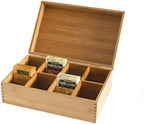 Lipper International 8188 Bamboo Wood Tea Box with 8 Compartments, 12-3/8" x 7-3/8" x 3-3/5" - Image 3