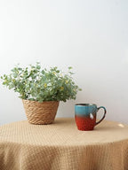 Bosmarlin Ceramic Coffee Mug Set of 4, 17 Oz, Coffee Cups with Big Handle, Microwave Safe, Unique Reactive Glaze (Blue&Red) - Image 4