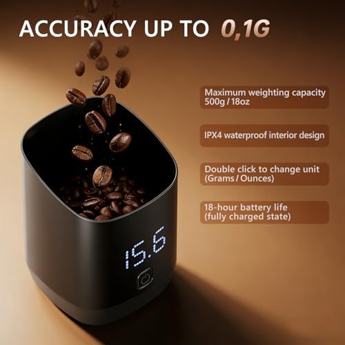Coffee Scale with Dosing Cup, 0.1g Precision Espresso Scale - Image 6