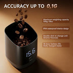 Mini Digital Coffee Bean Scale Cup, 0.1g Espresso Weight Scale and Coffee Bean Measuring Cup, USB-C Rechargeable Dosing Cup with LED Display, Tare Function for Pour Over, Espresso, French Press - Image 5