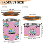 Pink Ice Cream Truck Summer Designed Storage Containers Airtight Stainless Steel Seal Container Button Opening Airtight Canisters - Image 3