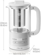 Bear HK-5L06P04 Mini Health Pot, Electric Kettle Tea Maker with Infuser, Glass Kettle & 316L Stainless Steel, 6 Auto Menus, 0.6L Compact Size, White - Image 2