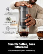 SHARDOR Manual Coffee Press, Dual Filter Portable Coffee Maker, 10 oz - Image 2