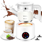 Milk Frother and Steamer, 6 in 1 Milk Steamer and Milk Warmer, 17oz Auto Shut Off Electric Frother with Touch Screen, Hot/Cold Foam Maker for Coffee, Latte, Cappuccino, Hot Chocolate,White by Unknown