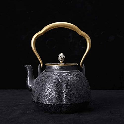 1.1L Teapot Tea Kettle Tea Pot Cast Iron Teapot, Japanese Style Tetsubin Tea Kettle | Cast Iron Tea Kettle To Keep Tea Warm | Retro Pumpkin Shape High End Cast Iron Kettle - Image 5