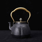 1.1L Teapot Tea Kettle Tea Pot Cast Iron Teapot, Japanese Style Tetsubin Tea Kettle | Cast Iron Tea Kettle To Keep Tea Warm | Retro Pumpkin Shape High End Cast Iron Kettle - Image 5