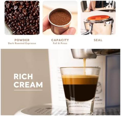 Stainless Steel Metal Reusable Coffee Capsule Refillable Filter with Orange Cover(3pc) - Image 5