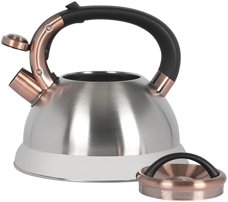 Mr. Coffee Flintshire 2.2 Quart Large Whistling Stainless Steel Tea Kettle - Brush Stainless Steel W/Copper - Image 4